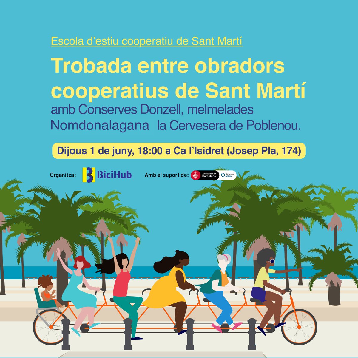 Construïm #PoblenouCooperatiu amb un teixit industrial🏭 on produïm els alimentaris elaborats que necessitem al barri!🌱
Veniu a conèixer aquestes iniciatives!
📅Dijous 1
⏰18h
📌A <a href="/ccalisidret/">Casal Ca l'Isidret</a>