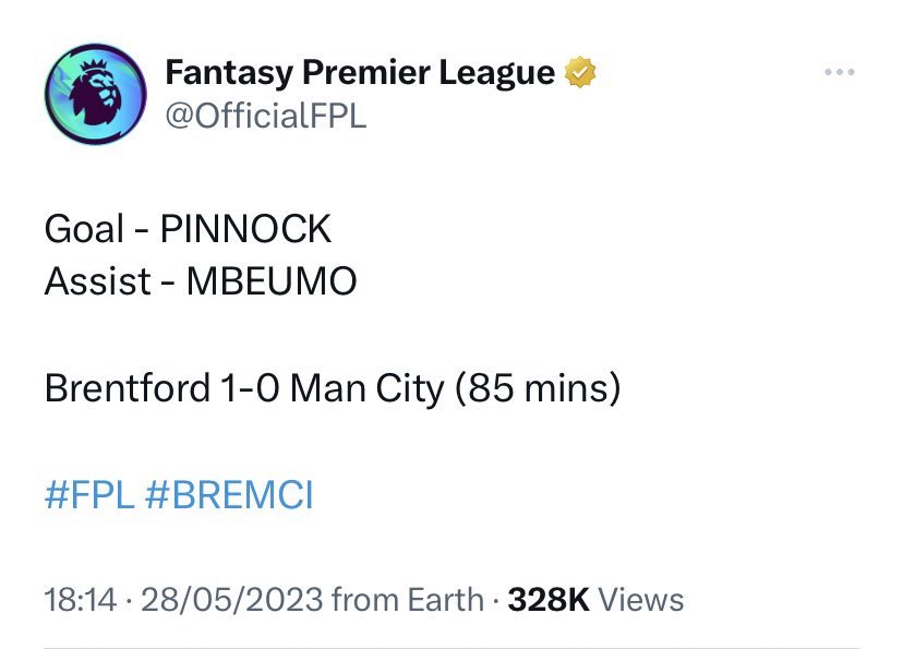 Readie_8's tweet photo. @TLM_FPL @Abdullah_amr33 GW38 
This goal to be precise 😎 https://t.co/x1646xnOMe