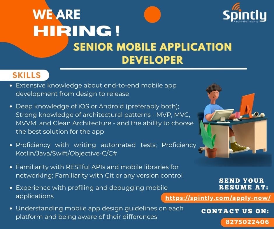 Attention all job seekers! We're excited to announce that Spintly is looking for an Senior Mobile Application Developer.
Apply now and share with your network.
spintly.com/apply-now/ or WhatsApp at 8275022406
#Spintly #hiring #MobileApplicationDevelopment  #accesscontrolsystem