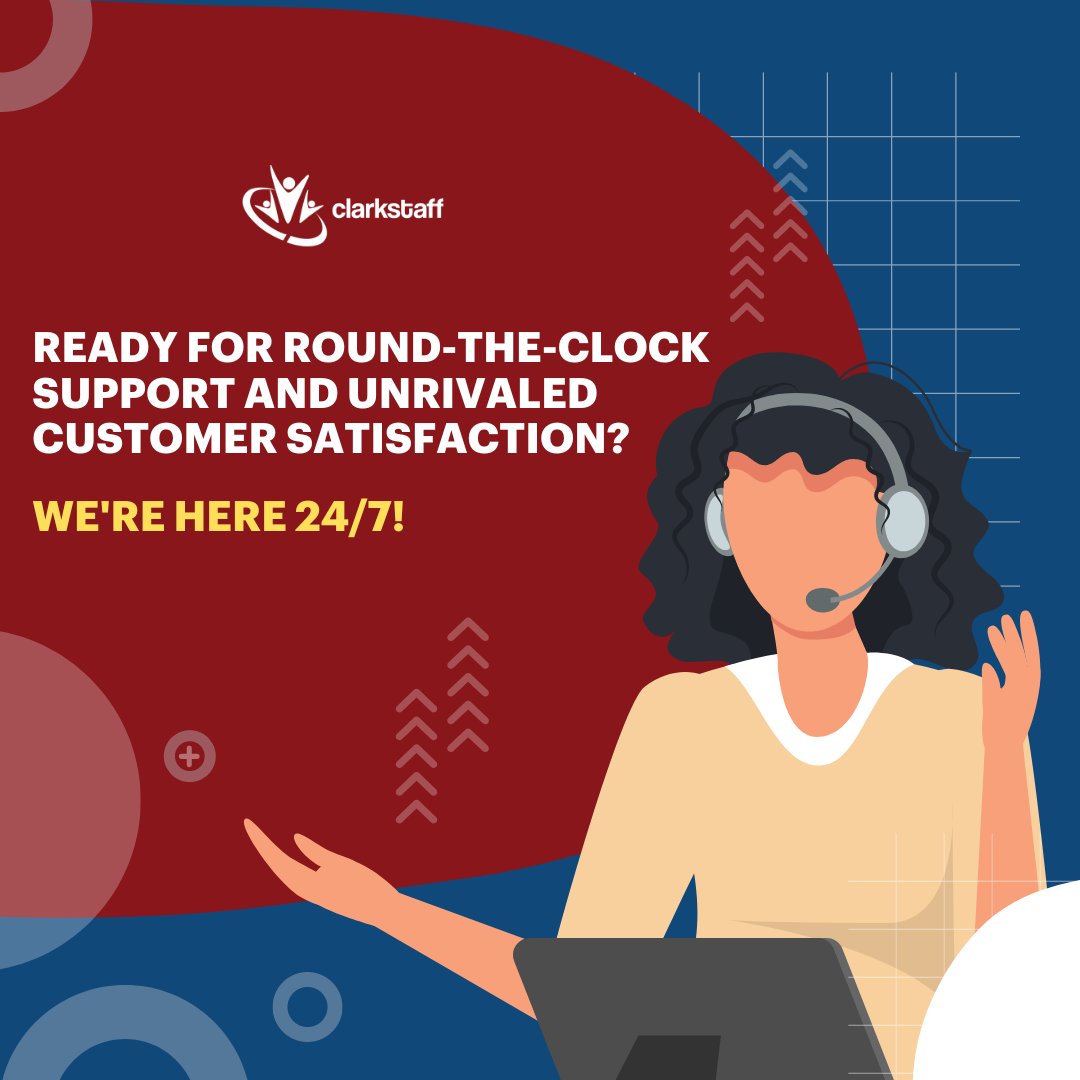 With round-the-clock support, we're always here to ensure unrivaled customer satisfaction. Contact us today at clarkstaff.com, and let's embark on a journey to success together. 

#ClarkStaff #outsourcing #remotestaff #businessneeds #bpo #entrepreneur