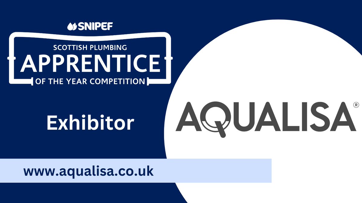 SNIPEFtraining's tweet photo. Join us from 2pm on Friday 16th June at @Glasgow_Clyde for our Scottish Plumbing Apprentice of the Year competition exhibition and meet the industry's top manufacturers.
We welcome @AqualisaShowers returning this year to exhibit at the #SkillPLUMB competition 2023. https://t.co/p6dyFTy28k