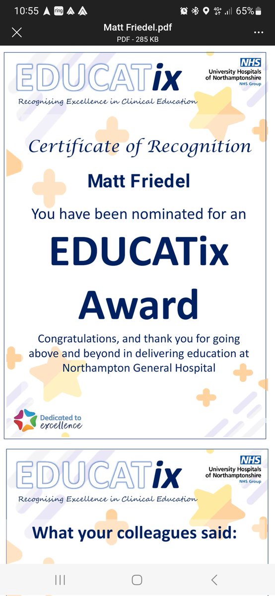MattFriedel's tweet photo. Very happy humbled. Thank you for the nomination. @NGHEDteam @NGHMedicalEd https://t.co/kBgpy30vfj