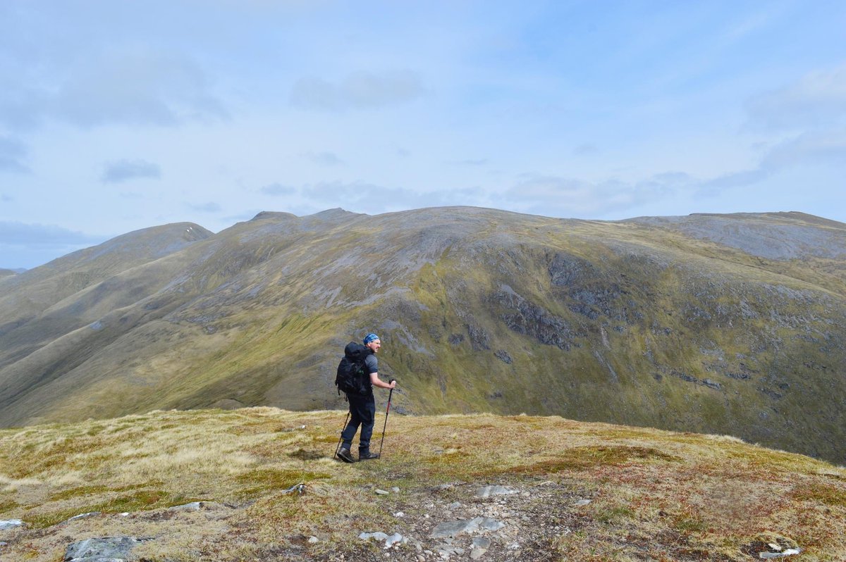 Descending An Socach with Mam Sodhail and its Tops in the distance @ScotsMagazine @walkhighlands #walkingscotland #munros #hillwalkingscotland #outandaboutscotland