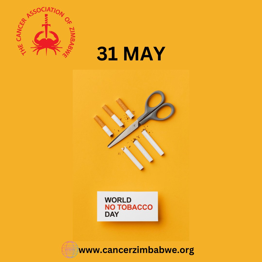 #WorldNoTobaccoDay <a href="/CancerZimbabwe/">Cancer Assn Zimbabwe</a> encourages individuals to quit smoking in order to save lives.
