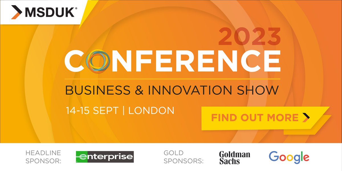 Embracing Diversity and Business Success: Join us at the MSDUK Conference 2023 - Business and Innovation Show! 📅 Date: 14 – 15 September 2023. 📍 Location: Leonardo Royal Hotel London Tower Bridge Book your tickets now 👉 ow.ly/pyCV50OAuTT