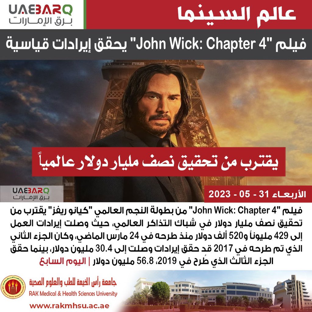 #فيلم 'John Wick: Chapter 4' يحقق #إيرادات قياسية | اليوم السابع

#برق_الإمارات