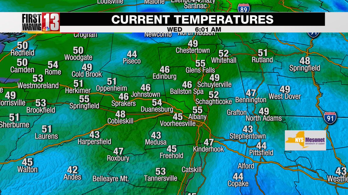40s and 50s as you're waking up this morning...Happy Wednesday! #NYwx @WNYT