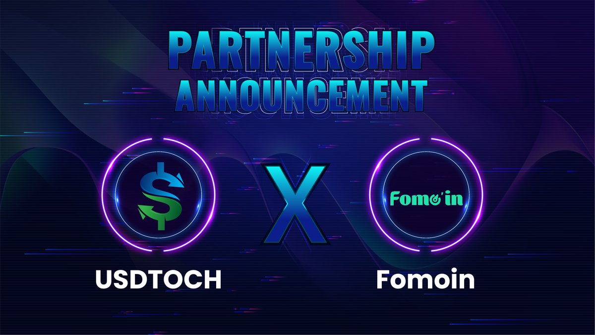 USDTOCH's tweet photo. 🔊 Announcement

We have formed a strategic partnership with @Fomo__in 🚀

❗️ Fomoin is a digital marketing solution and one-stop incubation engine for blockchain startups.

Complete tasks to win special #OAT 🏅https://t.co/3cQwQMkwDA

🤝 We hope for a lasting partnership https://t.co/lylbaiuIzf