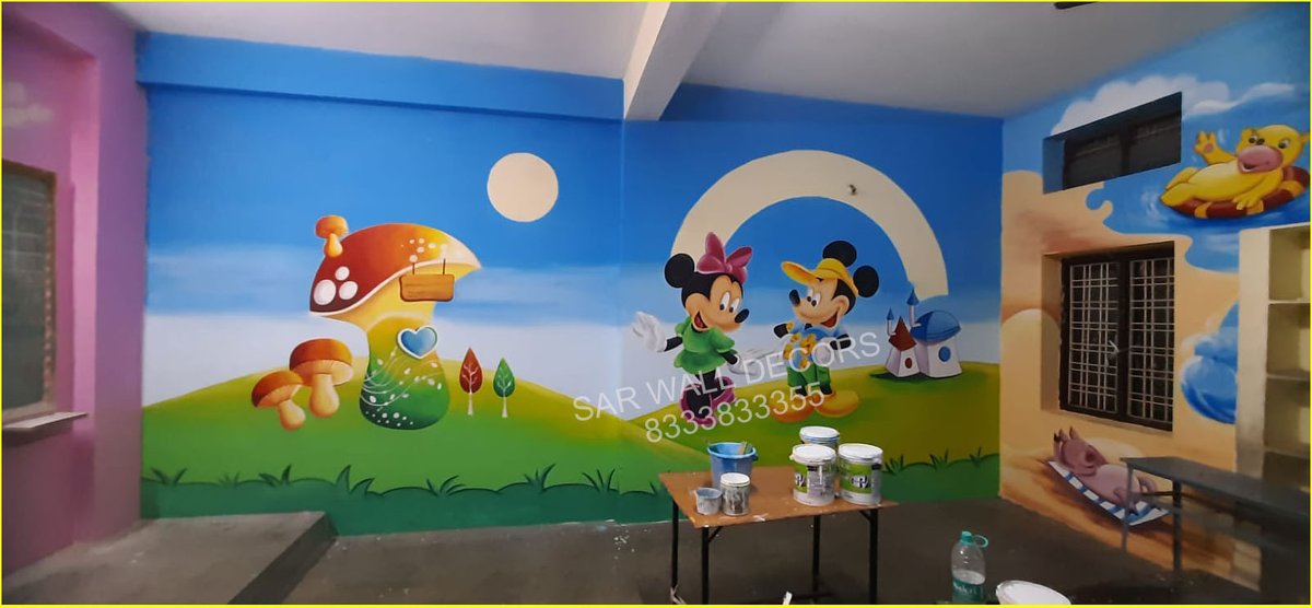 Painting for Play School in LAYOLA HIGH SCHOOL at Kama Redd
#paintingforplayschool 
#PlaySchoolwallpainting 
#schoolfrontelevationpainting 
#primaryschoolpainting 
#wallpaintingforplayschool 
#digitalschoolpaintingphoto 
#cartoonpainting 
#primaryschool 
#schoolwallpainting