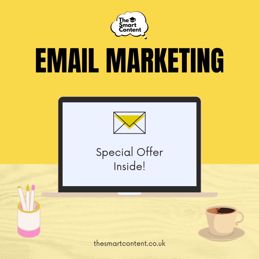 Are you using all possible avenues to reach your customers and prospects?
How about email marketing? 📧

Improve conversion rate with our service!
Contact us 📥

📞 07375 877359
📧 info@thesmartcontent.co.uk
🌐 thesmartcontent.co.uk

#emailmarketing #thesmartcontent
