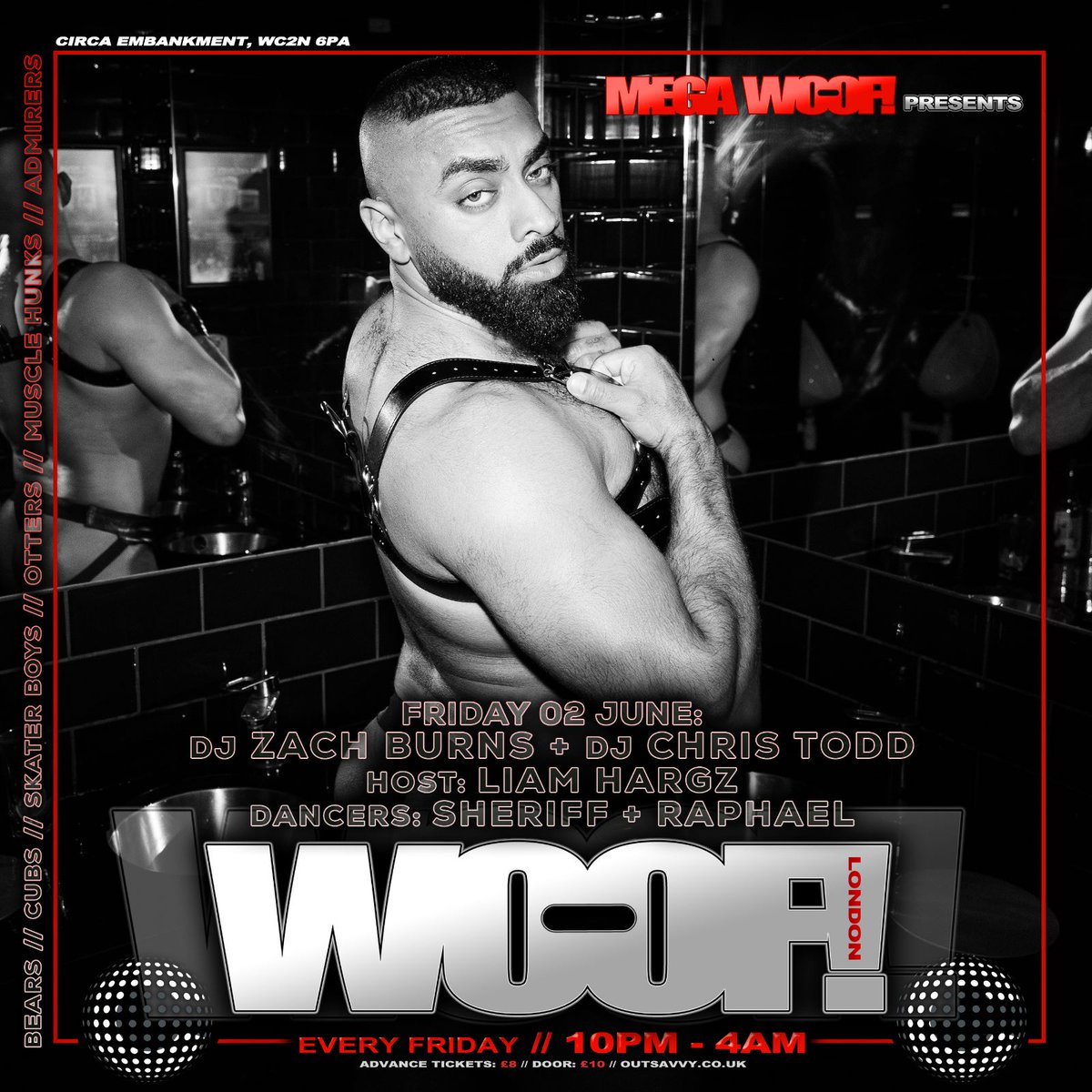 megawoof_official (@megawoof_) on Twitter photo WOOF! FRIDAY 2nd June!🐻🎶🎶🎶
📍<a href="/CircaEmbankment/">Circa Embankment</a>
Tube: Embankment (District/ Circle/ Northern / Bakerloo)
Advance tickets: £8 bit.ly/MEGAWOOF_TICKE……
On the door: £10 Industry staff: Free Entry
Discount entry wristbands from <a href="/circasoho/">Circa Soho</a> or <a href="/KingsArmsSoho/">Kings Arms Soho</a> or <a href="/1DukeOfWelly/">Duke of Wellington</a> WOOF! FRIDAY 2nd June!🐻🎶🎶🎶
📍<a href="/CircaEmbankment/">Circa Embankment</a>
Tube: Embankment (District/ Circle/ Northern / Bakerloo)
Advance tickets: £8 bit.ly/MEGAWOOF_TICKE……
On the door: £10 Industry staff: Free Entry
Discount entry wristbands from <a href="/circasoho/">Circa Soho</a> or <a href="/KingsArmsSoho/">Kings Arms Soho</a> or <a href="/1DukeOfWelly/">Duke of Wellington</a>