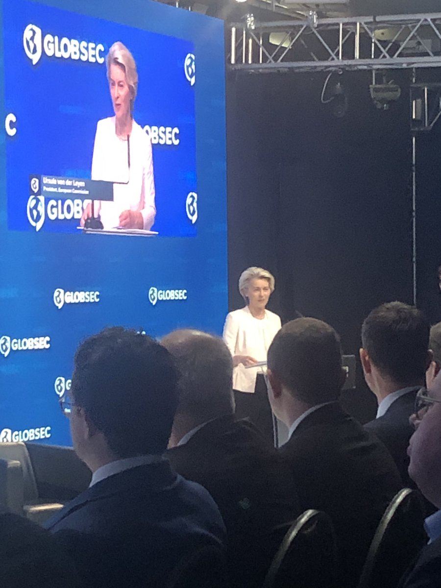 @vonderleyen introduces four point growth plan for #WesternBalkans during keynote at #GLOBSEC2023 
@GLOBSEC @Marshall_Center