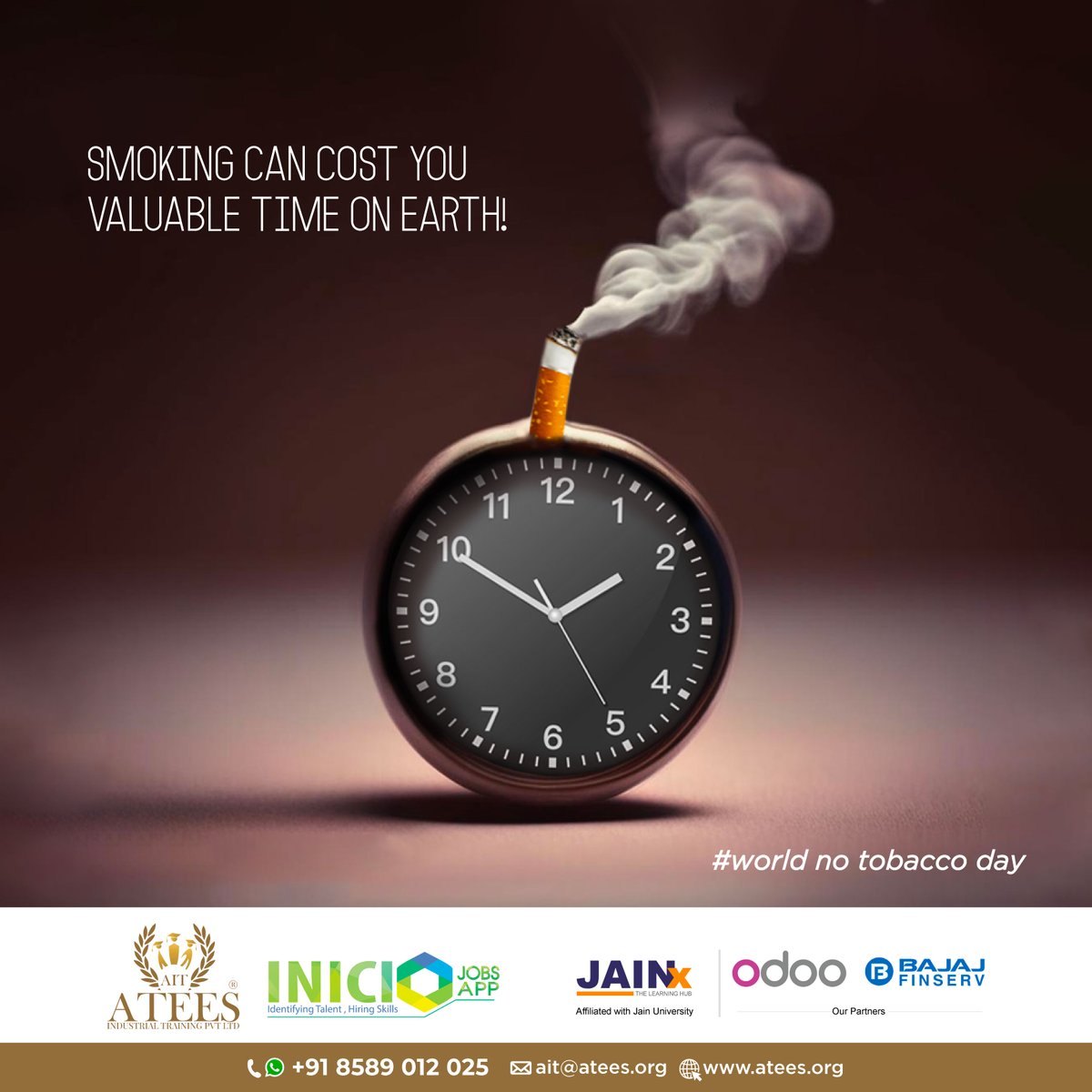 On this World No Tobacco Day, let's come together to champion a tobacco-free world.

#ait #ateesindustrialtraning #thrissur #kerala #WorldNoTobaccoDay #TobaccoFree #BreakFree #QuitSmoking #HealthyLifestyle #TobaccoControl #SmokeFreeFuture #HealthAwareness #AddictionRecovery