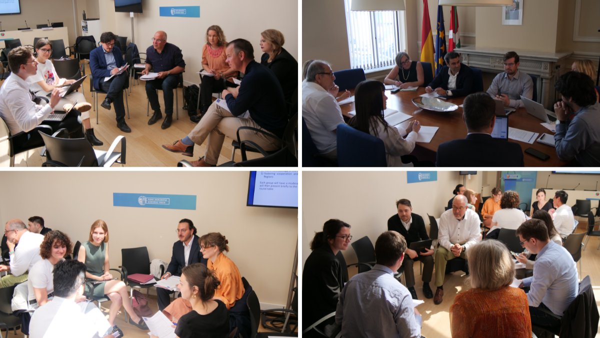 CPMR_Europe's tweet photo. 🟠 Time to spark the #Energy discussions at @CPMR_Europe ! In roundtables, member regions debate on the priorities &amp; interests for the upcoming work of the group 🤝 the sun is shining for its success 🌞 https://t.co/uYD6kaBKJl