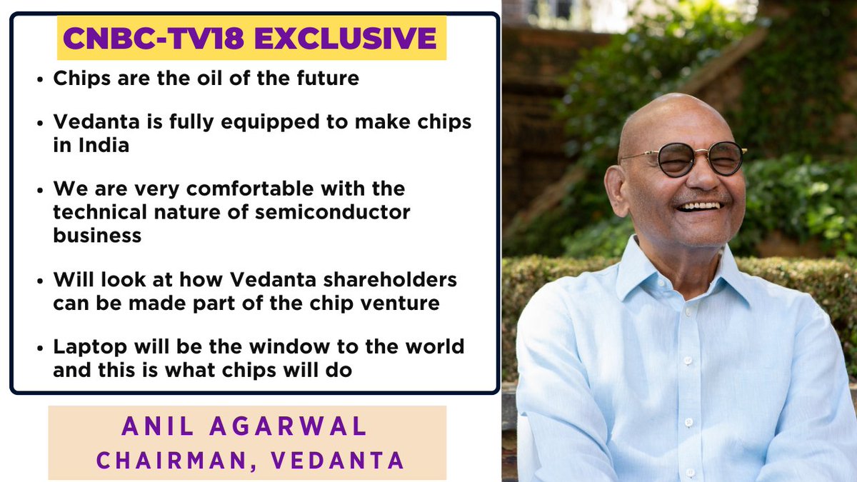 #CNBCTV18Exclusive | I have a dream of #India becoming a developed country. Have to make India’s per capita #income $5000 from $2000, says Anil Agarwal (@AnilAgarwal_Ved), Chairman of Vedanta (@Vedanta_Group)