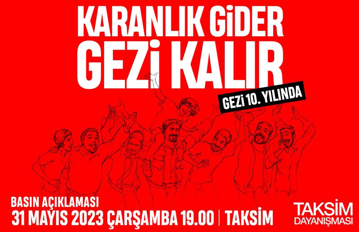 MSGSÜ öğrencileri olarak, Gezi Direnişi’nin 10. yılında ‘Karanlık Gider Gezi Kalır’ demek için yan yana geliyoruz.

Sen de gelmek için bizimle iletişime geçebilirsin!