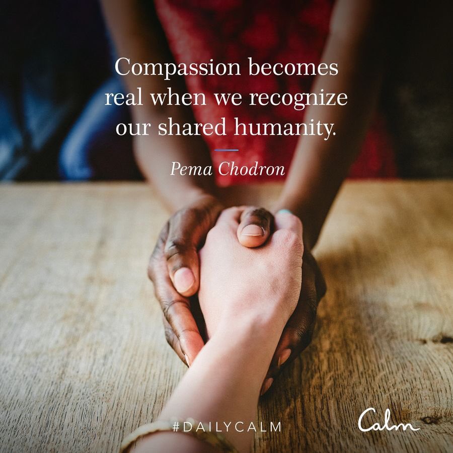 How can you exercise compassion today? #meditation #silence #SilenceIsGolden #MindfulMeditation #Calm #CalmApp