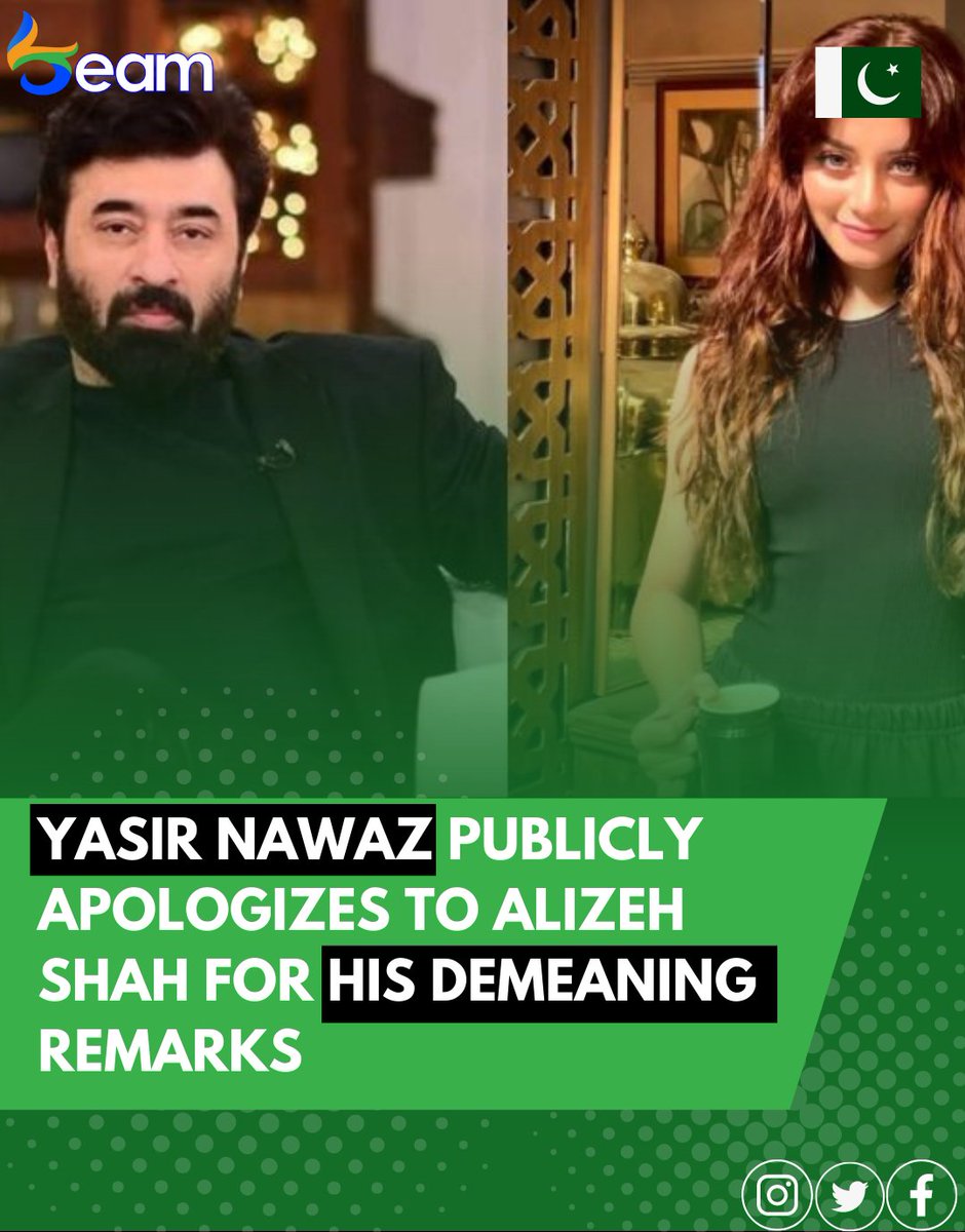 Kudos to veteran actor Yasir Nawaz for setting an example of humility and accountability. His public apology to the talented actress Alizeh Shah reflects the importance of respect and fostering a positive environment. #Humility #Respect #PositiveVibes #Yasirnawaz #AlizehShah