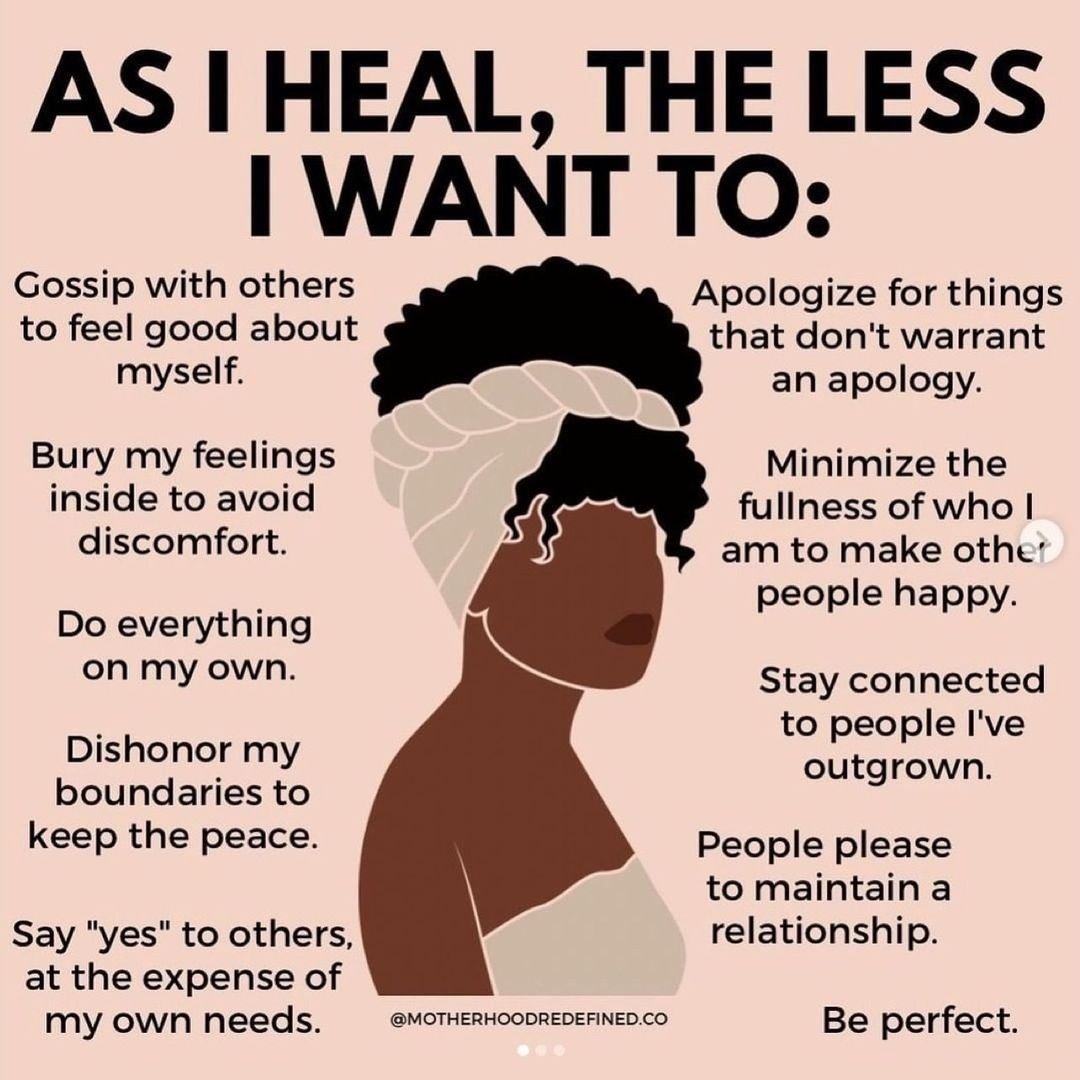 #selfcare ~ As you heal, what are some things you’ve noticed that you want to do less of? 

Repost from @motherhoodredefined.co. #BlackMentalWellness #HealingIsAJourney #MentalHealthAwarenessMonth
#selfcaresunday #selfcarethread #selfcarethreads