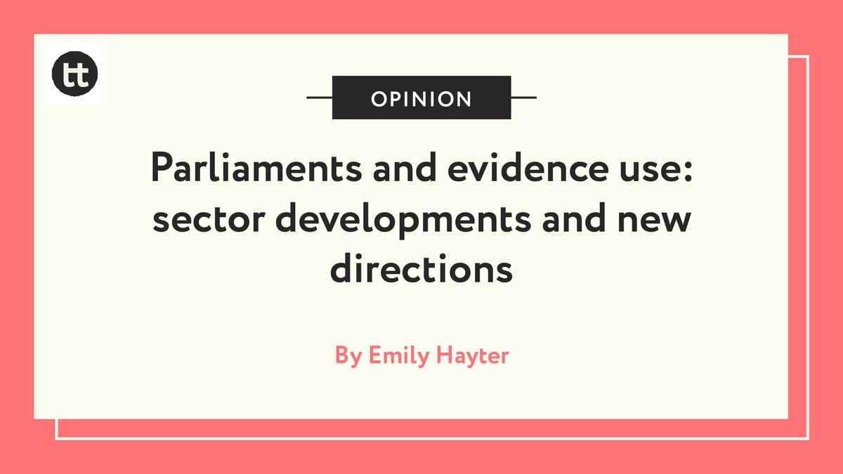 Exciting developments in #evidenceuse are unfolding in parliaments globally.

OTT's Emily Hayter explores this in her new piece: onthinktanks.org/articles/parli…