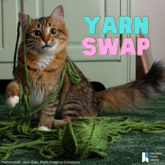 HamiltonLibrary's tweet image. Looking to get rid of your unused yarn? Want to pick up some new yarn for your #projects? Join our #yarnswap on Wednesday, June 7 from 5-7pm at Central Library, and trade your lightly used #yarn for new-to-you yarn.
events.hpl.ca/event/8519830
#HamOnt #teens #students #knitting