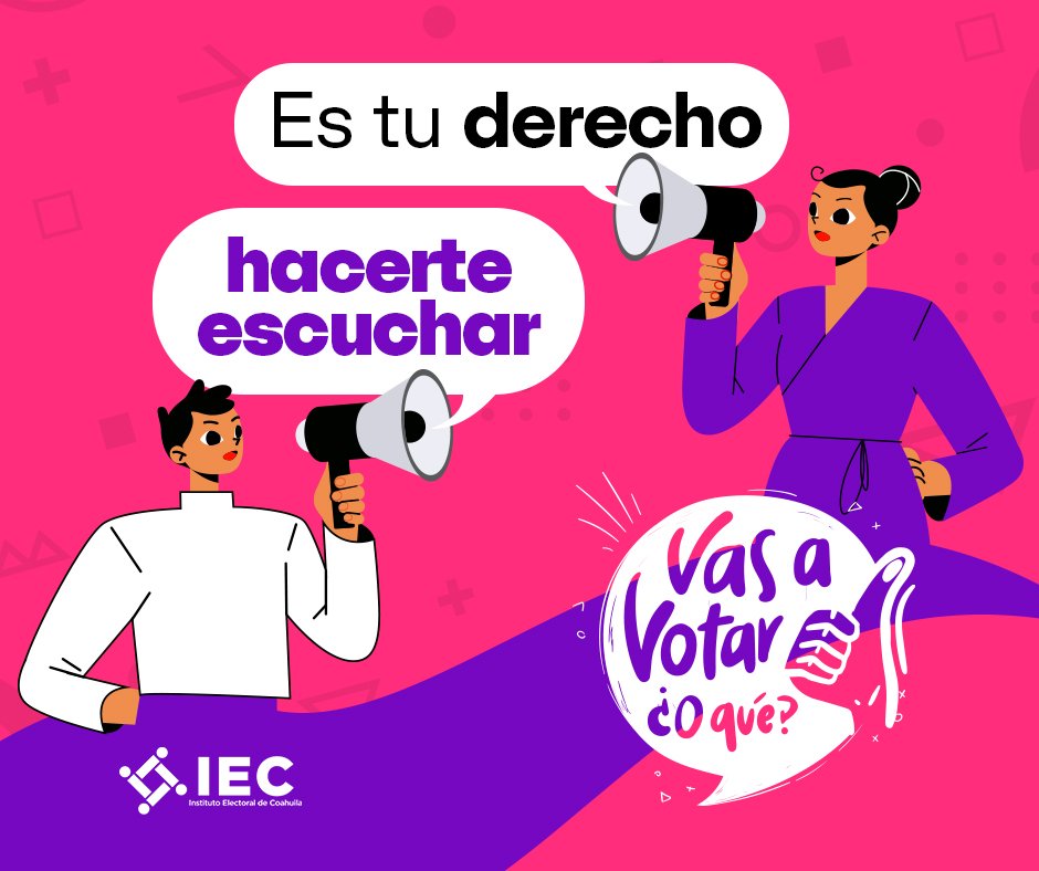 CM_Frontera's tweet photo. Haz valer tu opinión, este 4 de junio hazte escuchar. Vas a votar ¿O qué?
#coahuila #voto #iec #elecciones #jornadaelectoral2023 #igualdad #democracia https://t.co/1yTChCsOQA