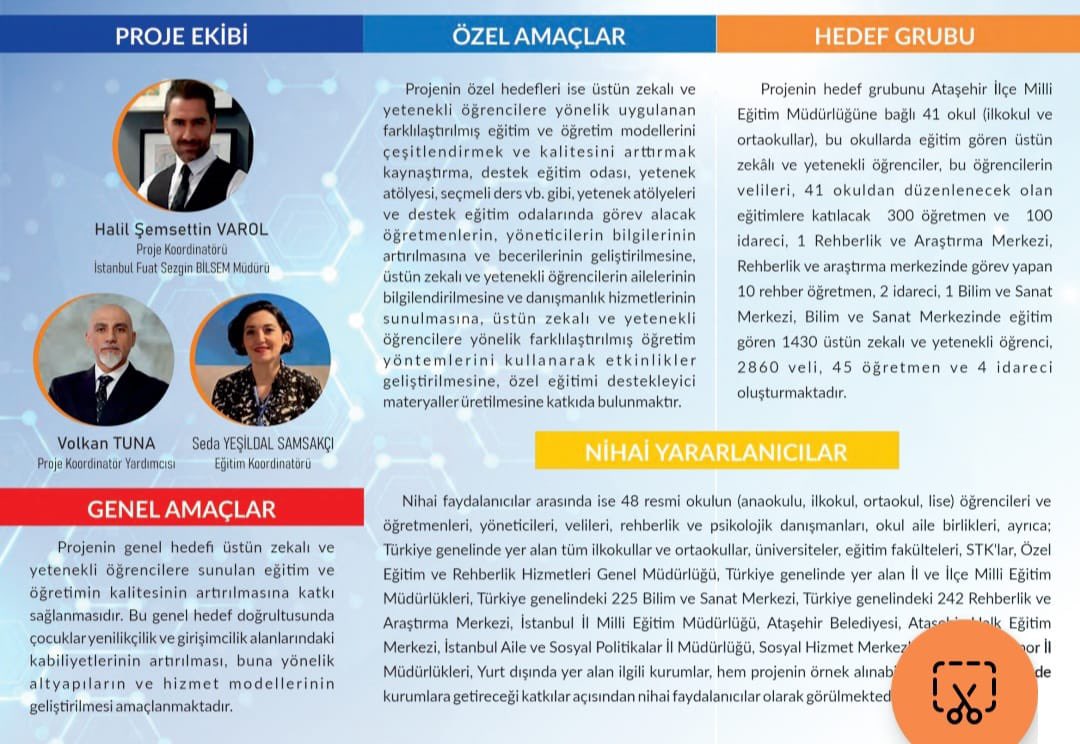 ‘Tasarım ve Mentör Ağı’ projesi 
Çocukların, gençlerin yenilikçilik ve girişimcilik alanlarındaki kabiliyetlerinin artırılmasını hedefler.🏹

<a href="/tcmeb/">Millî Eğitim Bakanlığı</a> <a href="/istkaorgtr/">İSTKA</a> <a href="/istanbulilmem/">İstanbul İl Millî Eğitim Müdürlüğü</a> <a href="/AtasehirMEM/">Ataşehir İlçe Millî Eğitim Müdürlüğü</a> <a href="/istanbulbilsem1/">İstanbul Fuat Sezgin BİLSEM</a>