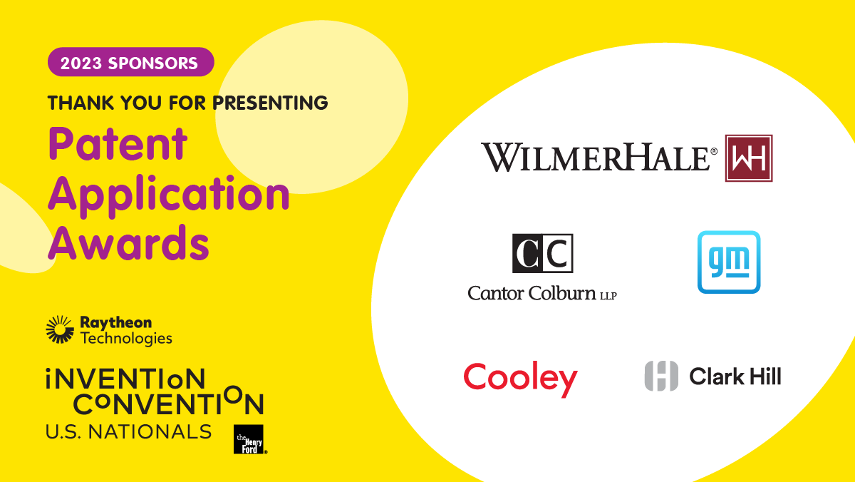 inventitforward's tweet image. Patent Application Awards, valued up to $10,000, provide winners with a free patent application and intellectual property legal counsel & expertise. Thank you to @WilmerHale, @CantorColburn, @CooleyLLP, @GM & @ClarkHillLaw for providing these awards at @RaytheonTech #ICUSN2023.