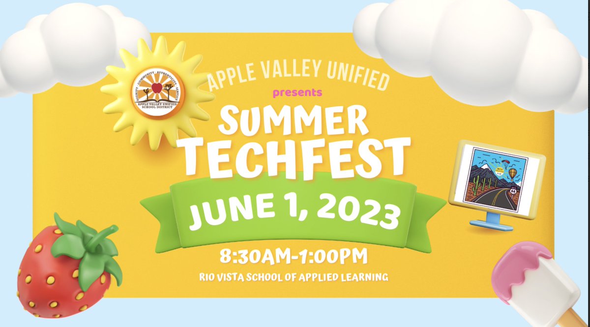 Tomorrow is the BIG Day!! I am so excited to be a featured #EdTechTalk speaker along with my @IACUE friend and colleague @MrDAlcala for the @AVUSD Summer TechFest!! 💻☀️🕶️

This is going to be an amazing day of PD, friendship, and learning!! #BetterTogether #WeAreCUE #IACUE