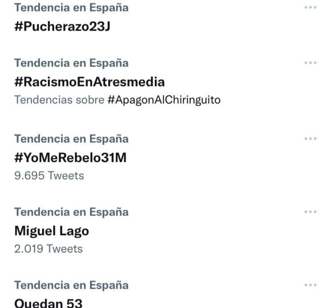 Que digo <a href="/jpedrerol/">Josep Pedrerol</a> que cómo lo tienes hoy a las 19 y si nos damos una vuelta por los pasillos de Atresmedia.
,#RacismoEnAtresmedia 
#ApagonAlChiringuito