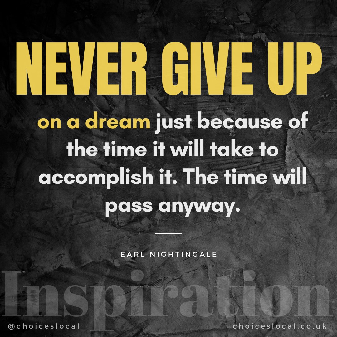 Never give up.

#humpwednesday #nevergiveup #inspirationalquotes #earlnightingale #choiceslocal #choicesmagazine #smallbusiness #employeepreneur #entrepreneur #smallbusinessinspiration #haringeybusiness #woodgreenbusiness #businessstartup #startyourownbusiness #anthonycharles