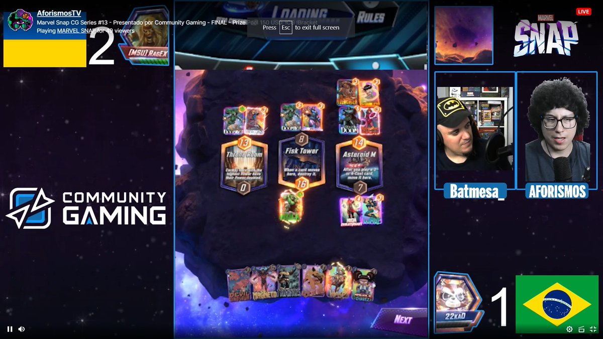 We are excited to share that our #Ukraine player <a href="/MSU_RagEX/">RagEX</a> won the #MarvelSnap CG Series #13 tournament from <a href="/CGaming_LatAm/">Community Gaming LatAm</a> with Sera list - purely f2p, no money was invested into the game.
Oh, and <a href="/GolLelouch/">LelouchDG - Збори/Про ігри/Непотрібні думки</a> got into 2nd place in <a href="/RUSHGGOfficial/">RUSH.GG</a> tournament as well. 
Congrats!