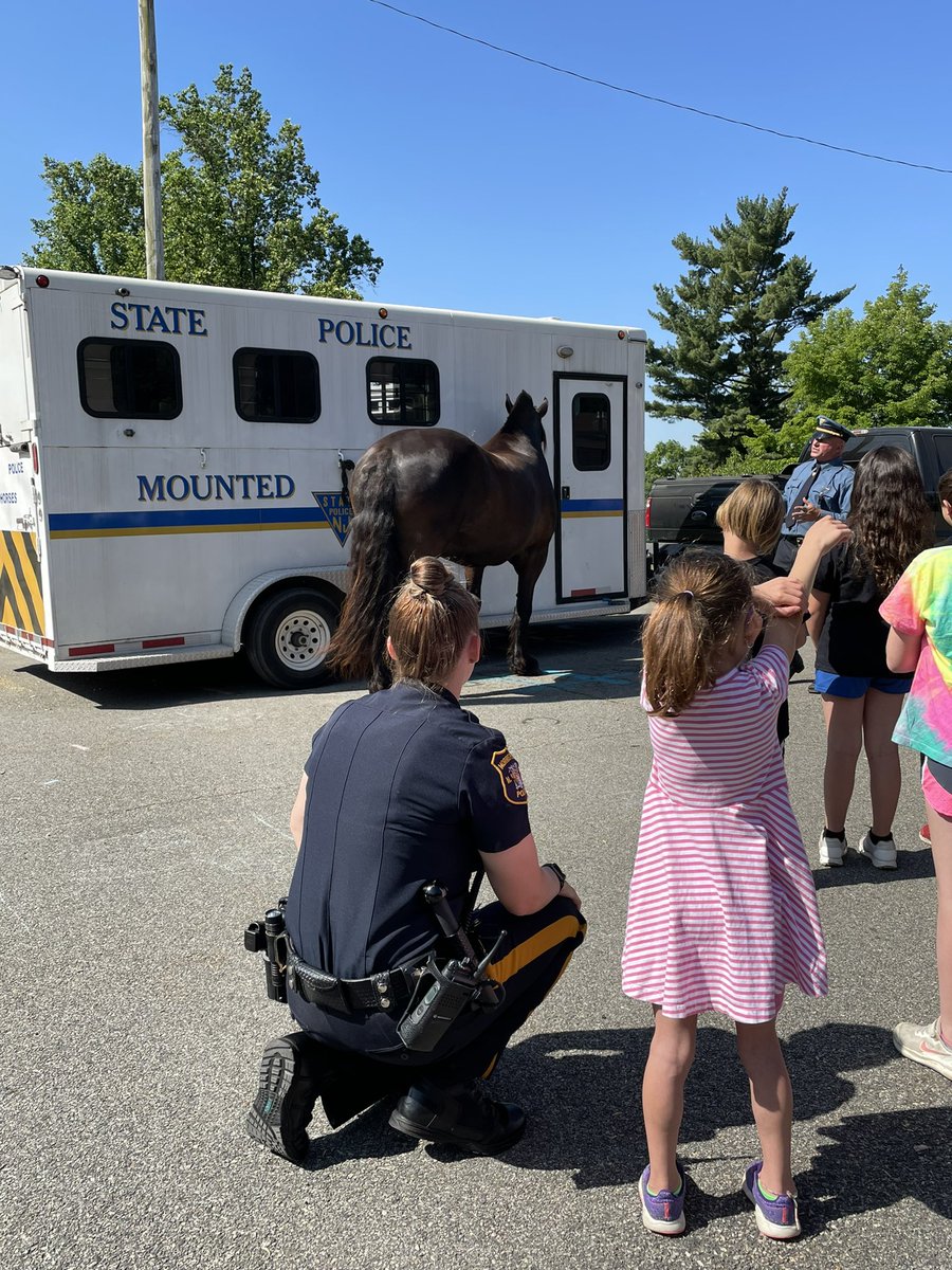 Our 2nd grade <a href="/WeAreMPSD/">MPSD</a>  #MWstars were so lucky to meet State Trooper Phantom today with his handler Lt. Bill Donahue. We are so grateful for our partnership with the @morris_plains_pd and Officer Ferris who made this visit happen!  This #luckyprincipal got to sit on Phantom!