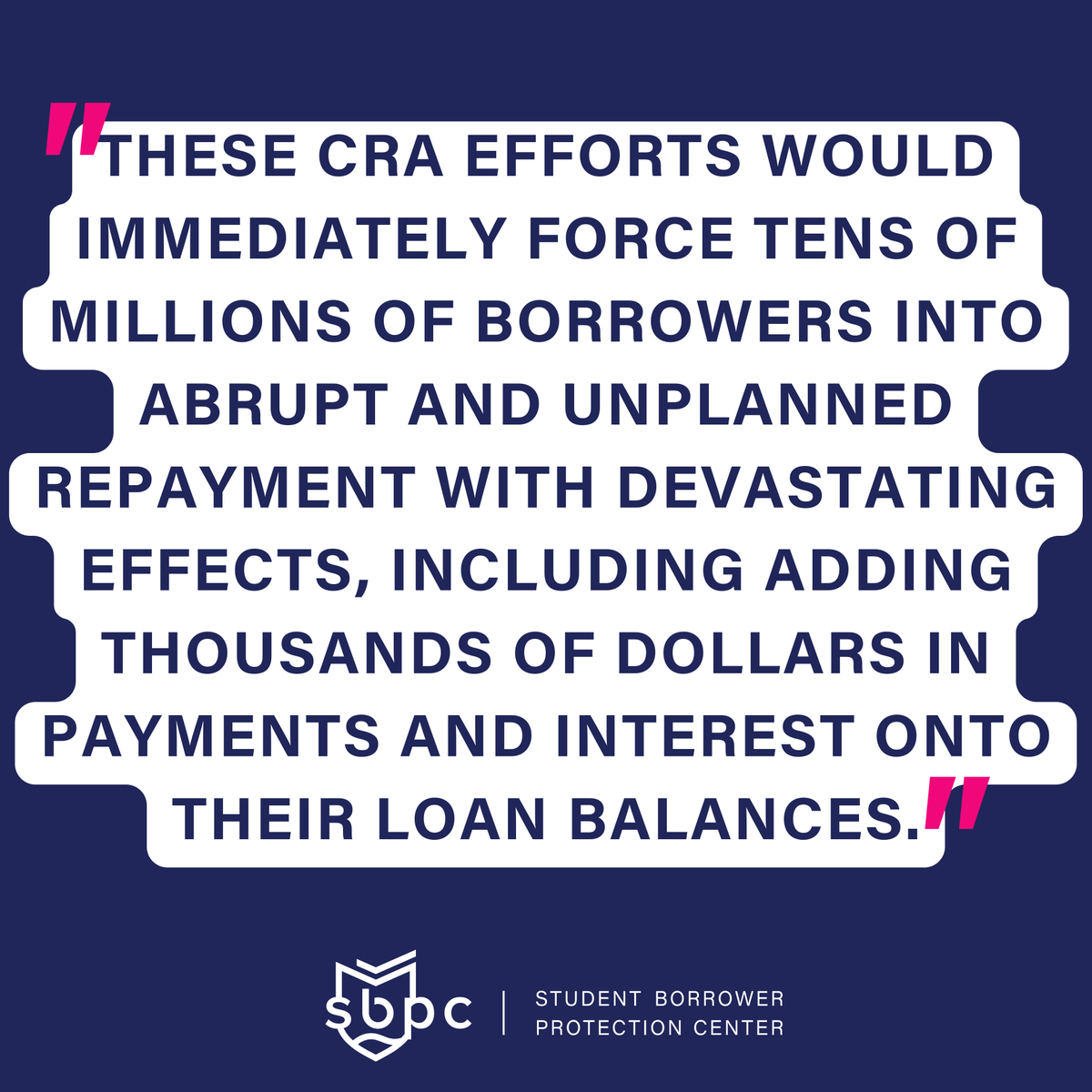 #CFA joined over 260 organizations urging Congress to reject the partisan student loan debt Congressional Review Act (CRA) Resolution that will wreak economic havoc on more than 43 million borrowers and their families.

protectborrowers.org/wp-content/upl…