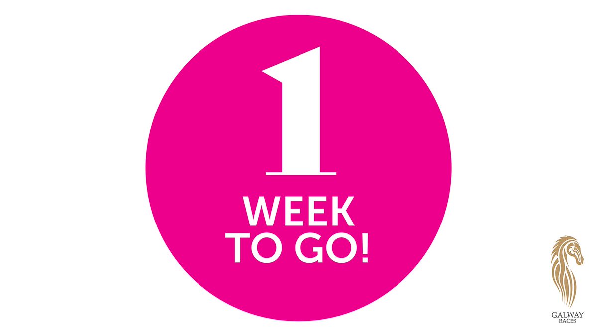 ☺️ONLY 1 WEEK TO GO...

📌Monday 31st July to Sunday 6th August.
🏇Galway is calling you.
💚A warm West of Ireland welcome awaits.

#GalwayRaces #RarinToGo #Friendships #Reunions #Unmissable #LetsRace #SummerFestival

&gt;&gt;&gt; galwayraces.com