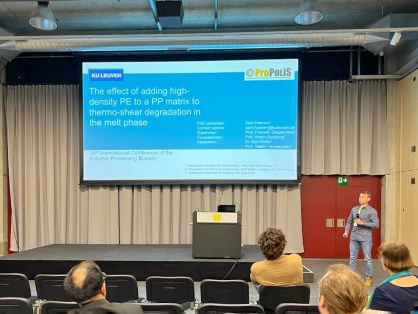 NewMatProPoliS's tweet photo. Looking back on our interesting week at PPS38 where our PhD researchers Willem Lippens, Sam Haenen, Ineke Velghe presented their work on the second day of the conference in Switzerland! https://t.co/nvLFJVPuSJ