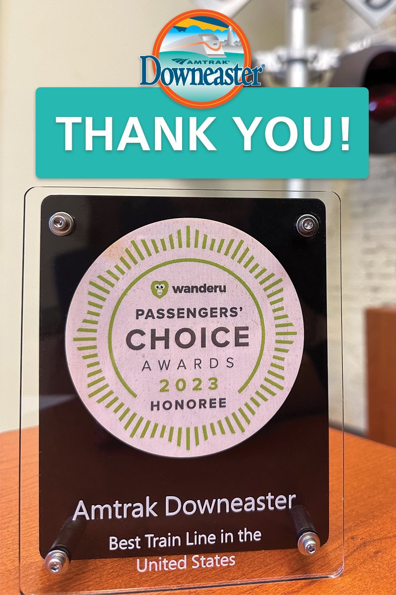 RideRail's tweet image. Based on ratings that @Wanderu users have provided after completing their train trip – The Amtrak #Downeaster has been recognized as a ‘Best Train Line in the United States’ Honoree! 
#thankyou #wanderu 🚆👏 #amtrakdowneaster
