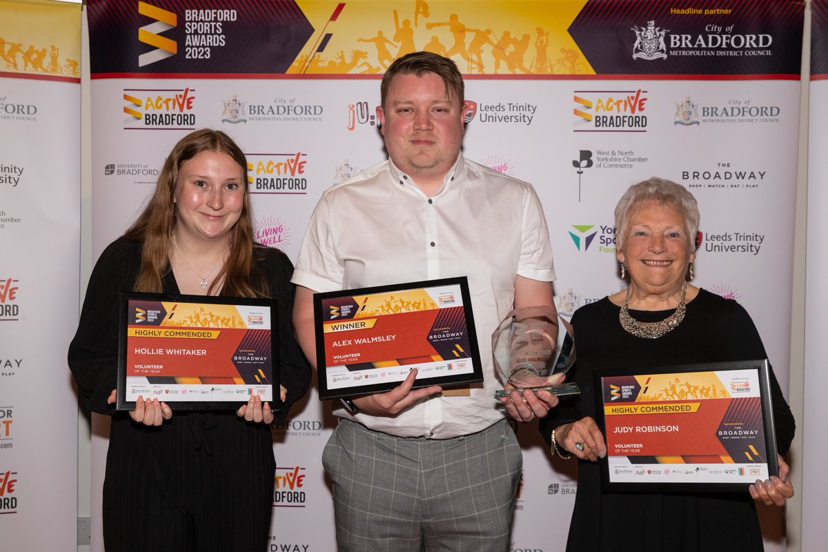 Active Bradford (@active_bradford) on Twitter photo Thanks to <a href="/TheBroadwayBrad/">TheBroadwayBradford</a>
for sponsoring the VOLUNTEER of the Year award:
๐Winner: Alex Walmsley @SUFCHuds
๐ฅณHighly Commended:
Hollie Whitaker <a href="/bfddisabilityfc/">Bradford DFC</a>
Judy Robinson <a href="/BingleyBelles/">Bingley Belles</a>
Steven Birkin <a href="/TKDHorizon/">Horizon Taekwondo</a>
Congratulations everyone ๐ #BSA23 Thanks to <a href="/TheBroadwayBrad/">TheBroadwayBradford</a>
for sponsoring the VOLUNTEER of the Year award:
๐Winner: Alex Walmsley @SUFCHuds
๐ฅณHighly Commended:
Hollie Whitaker <a href="/bfddisabilityfc/">Bradford DFC</a>
Judy Robinson <a href="/BingleyBelles/">Bingley Belles</a>
Steven Birkin <a href="/TKDHorizon/">Horizon Taekwondo</a>
Congratulations everyone ๐ #BSA23