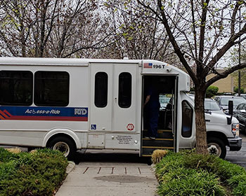 CityProfessor's tweet photo. How time inefficient and uncertain are paratransit trips for people with #disabilities? We provide conclusive evidence of system-level inefficiency in the #Denver region (graph: red paratransit, blue car as counterfactual, ) #transit #disabilityrights https://t.co/e9bsBGIPCi https://t.co/DdxJCGWPYk