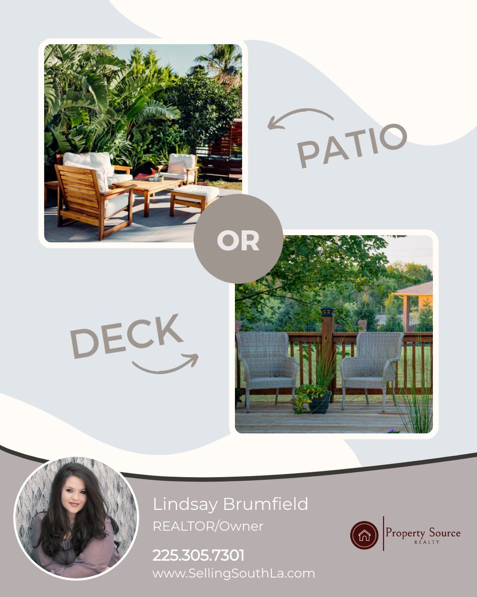 Never too early about warmer days, right? Do you prefer sitting on a patio or deck vibes? 

#Patio #Deck #ThisOrThat #Spring #Summer #HomeStyle