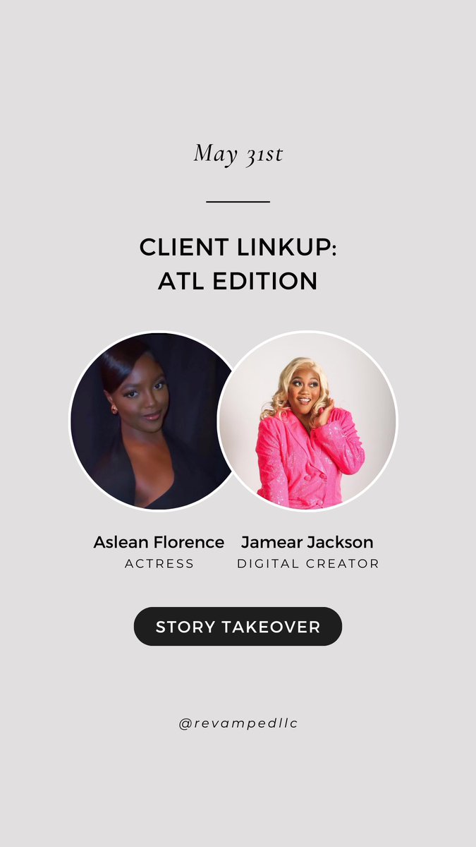 RevampedLLC's tweet photo. Our girls @asleanjflorence and @JAMMIN_inyoEAR are taking over the Revamped IG story today! Be sure to tune in🤍 https://t.co/1MfKzlwneQ