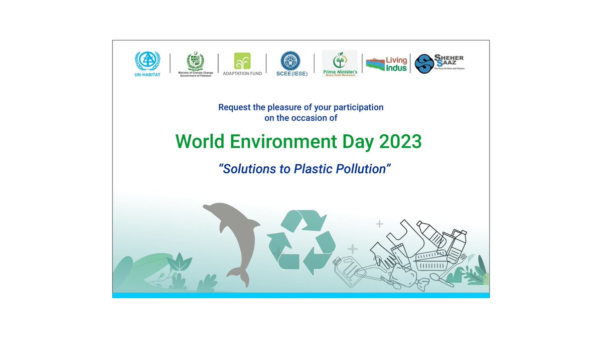 PUCCAR22's tweet photo. #WorldEnvironmentDay #BeatPlasticPollution  Celebrating to create Awareness regarding this years theme on "World Environment Day 2023", be a part of the event and join our Discussion of Panelists.   
Day: June 5, 2023  
Venue: NUST  
Time: 10:00 am to 1:00 pm
Say no to Plastic! https://t.co/ZjxR8MYsKw