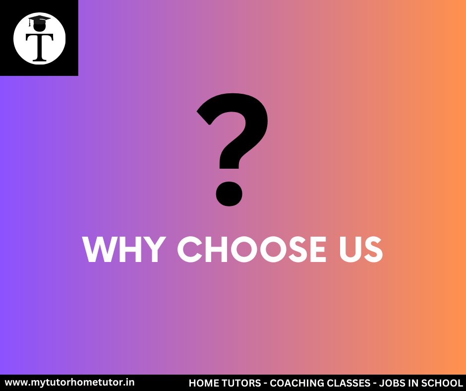 MyTutordotin's tweet image. Why Choose Us to Hire a Home Tutor? 🏠

#hometutors  #tutorjobs #mytutorhometutor #tutoring #education