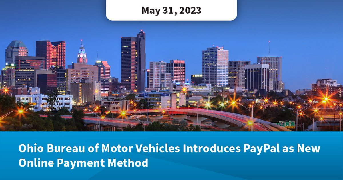 Grant Street Group announced the introduction of PayPal as a payment method for the Ohio Bureau of Motor Vehicles’ customers. Ohio citizens can now use their PayPal accounts to pay for items such as vehicle registrations using the BMV’s online services. grantstreet.com/news/ohio-bure…