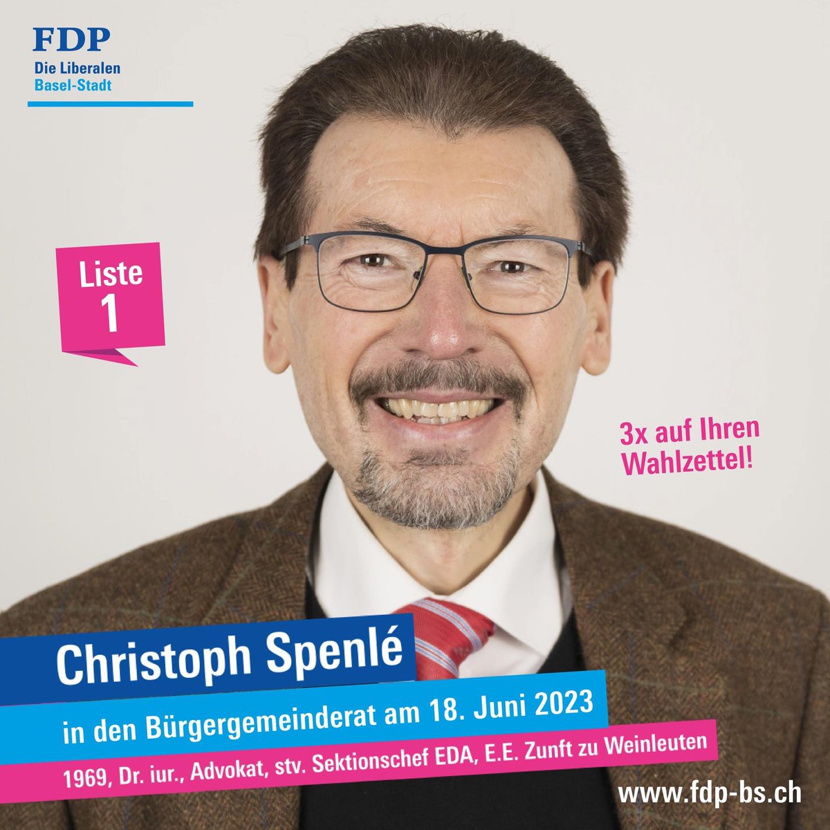 FDPBasel's tweet photo. Christoph Spenlé steht für eine ausgewogene und nachhaltige #Stadtentwicklung. Weil neuer, attraktiver #Lebensraum auch im #Stadtgebiet entstehen muss. Christoph Spenlé am 18. Juni 2023 in den #Bürgergemeinderat - vielen Dank für Ihre Stimme!
➡️ https://t.co/TOwRmkBcWw 
#FDPBasel https://t.co/qQyItmmDuV