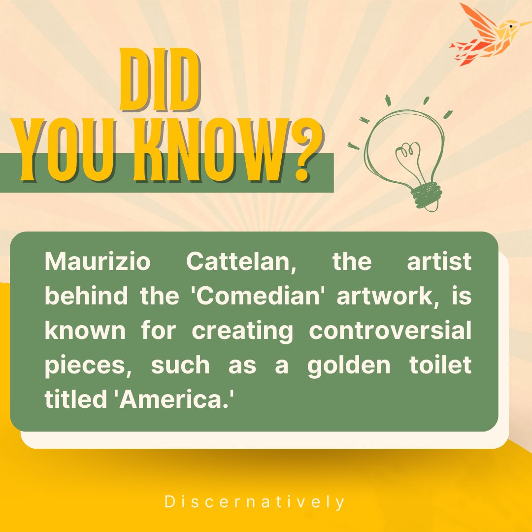 DID YOU KNOW?

#Discernatively #DaringArtHeist #CattelanComedian #ArtBeyondNorms #ArtRealm #ArtEnigma #TapeArt #ArtisticJest #ArtWorth #ExpressiveArt #ModernArt #HumorousArt #ArtOffense #CreativeArtistry #ArtDiscussion #FreedomInArt #InnovativeArt #ArtControversy #InspiredArt…