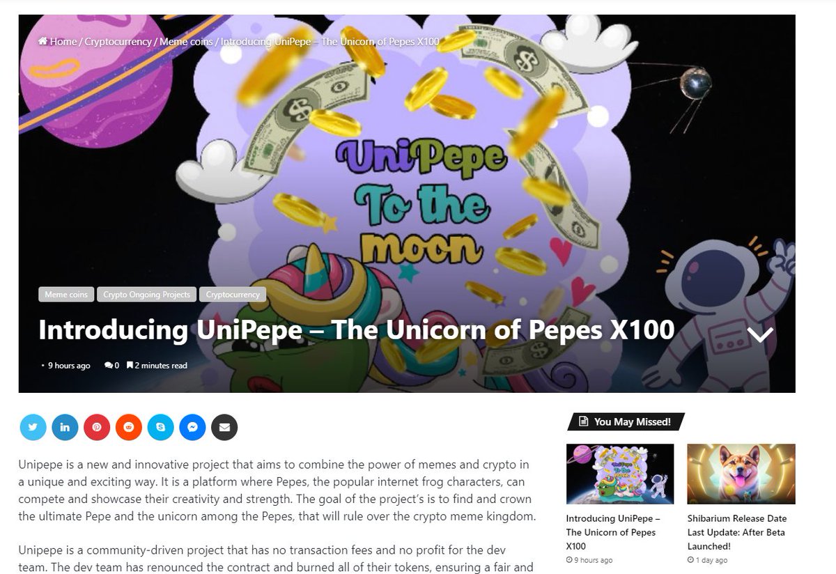 Time for some good reading! New article out. <3

blockchainbuzz.tech/unipepe/

#Ethereum #memecoin