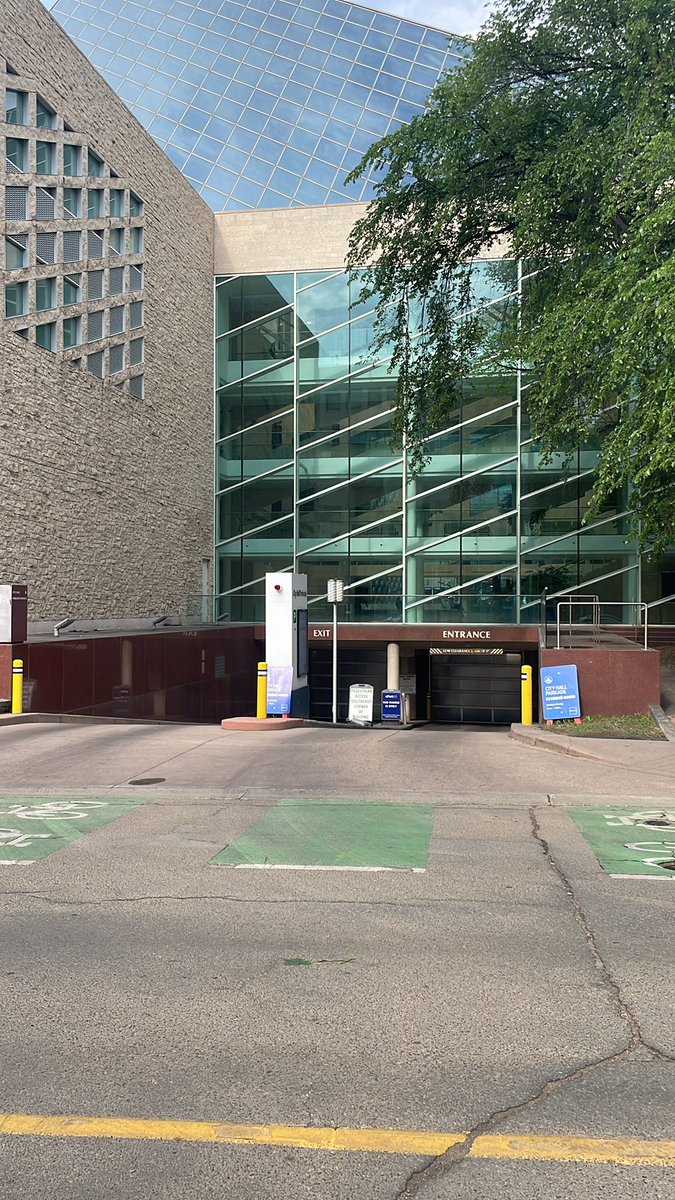 For June bike month I’d love city hall to fix their parkade entrance. If you want to bike to city hall, you can’t enter to lock up safely off 99st bike lanes. Call security and you’ll be told to enter through a small elevator and pedestrian doors. Thanks #yegcc