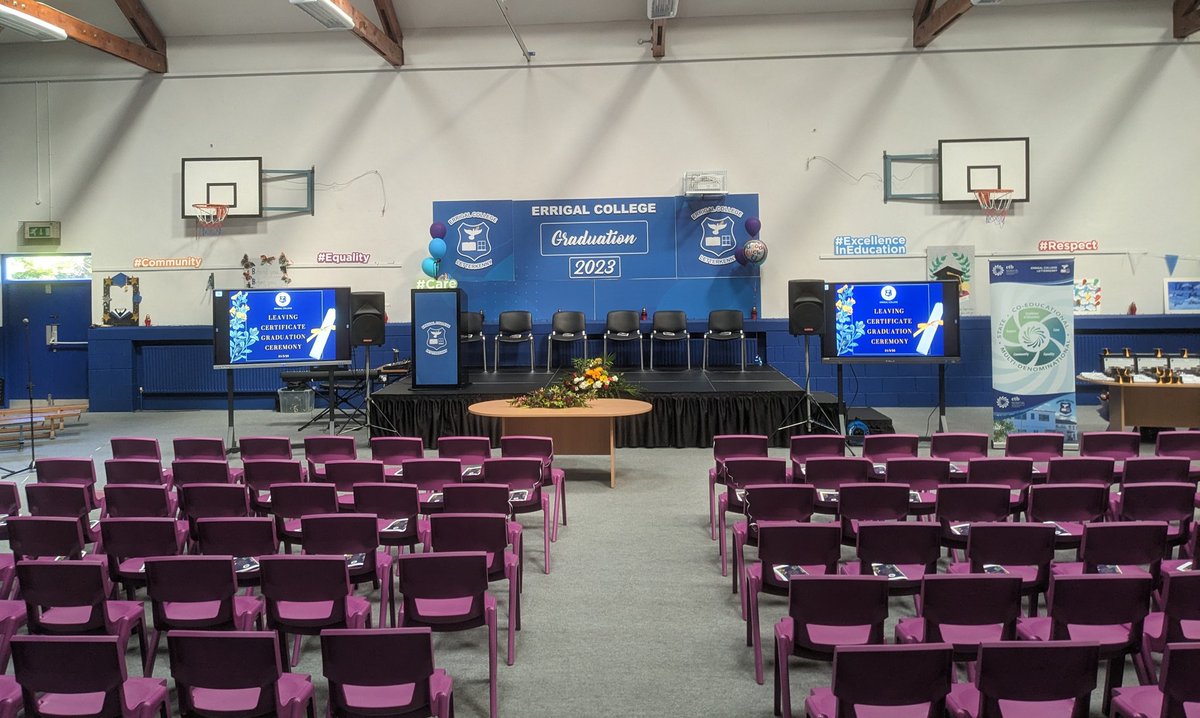 The stage is set for our 6th Year Graduation this evening! 😊

#ExcellenceInEducation #Equality #Community #Care #Respect #WeAreDonegalETB