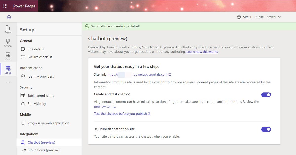 TKarafilov's tweet image. #PowerVirtualAgent published from #PowerPages